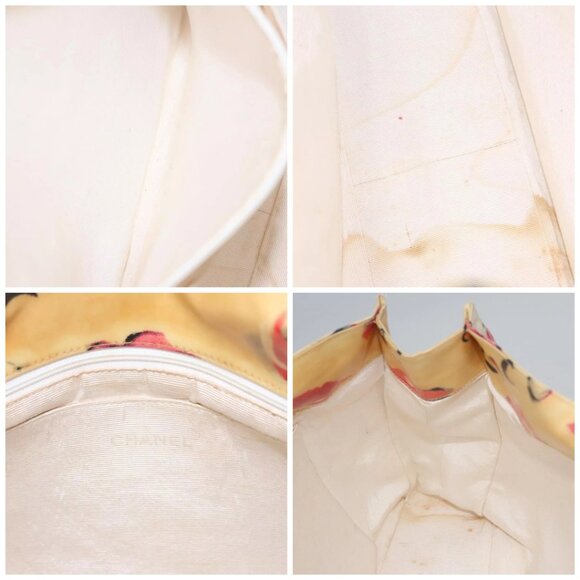 CHANEL Matelasse Chain COCO Mark Lip Tote Bag Vinyl Red CC Auth yk17404 - Picture 15 of 16